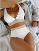 High Waist Bikini Swimwear Women Swimsuit New Push Up Biquini Ribbed Bathing Suit Women Sexy High Cut Bikinis Set